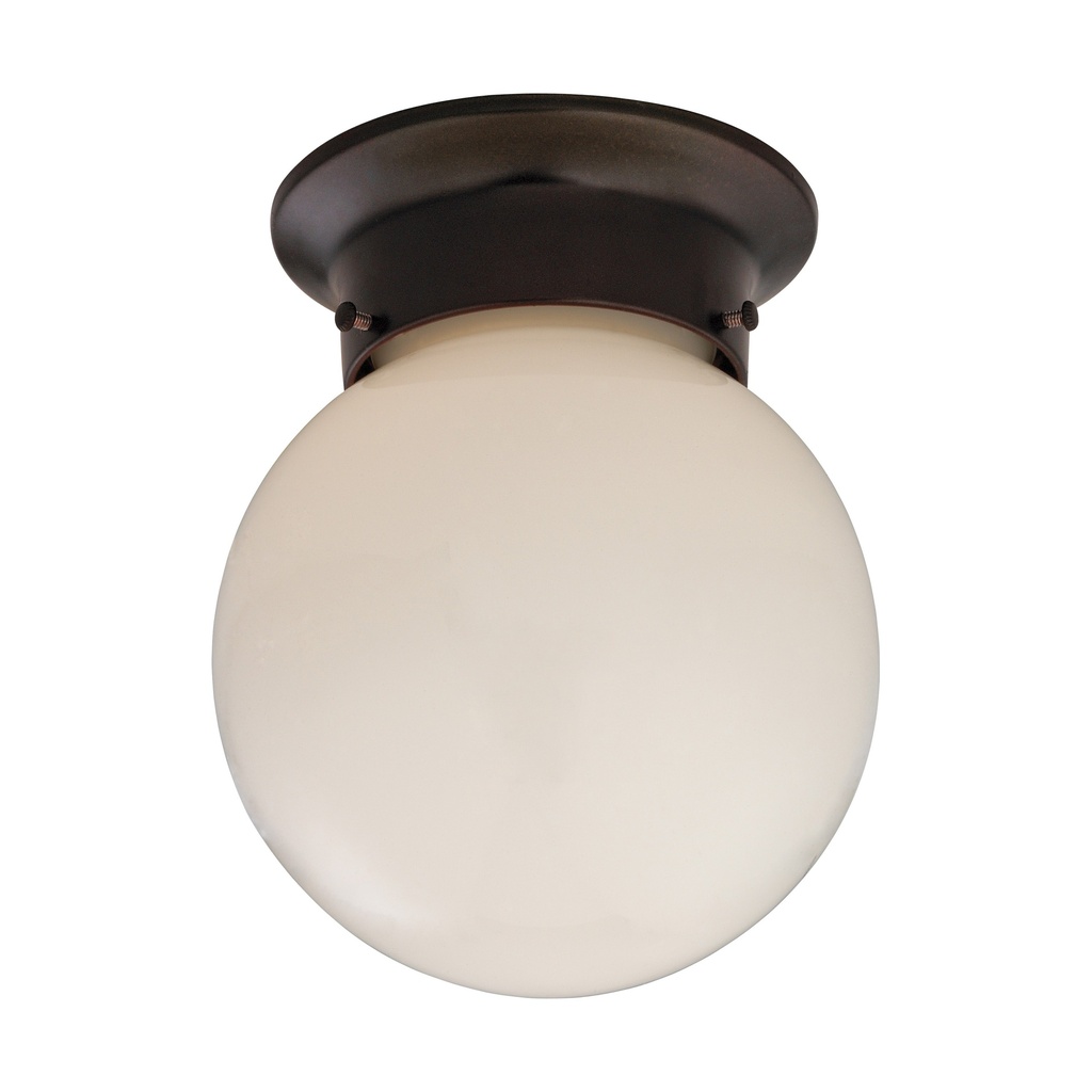 Ceiling Fixture 1 Light Bronze Opal Glass 5-7/8"