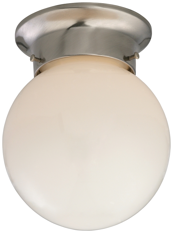 Ceiling Fixture 1 Light Brushed Nickel Opal Glass 5-7/8"