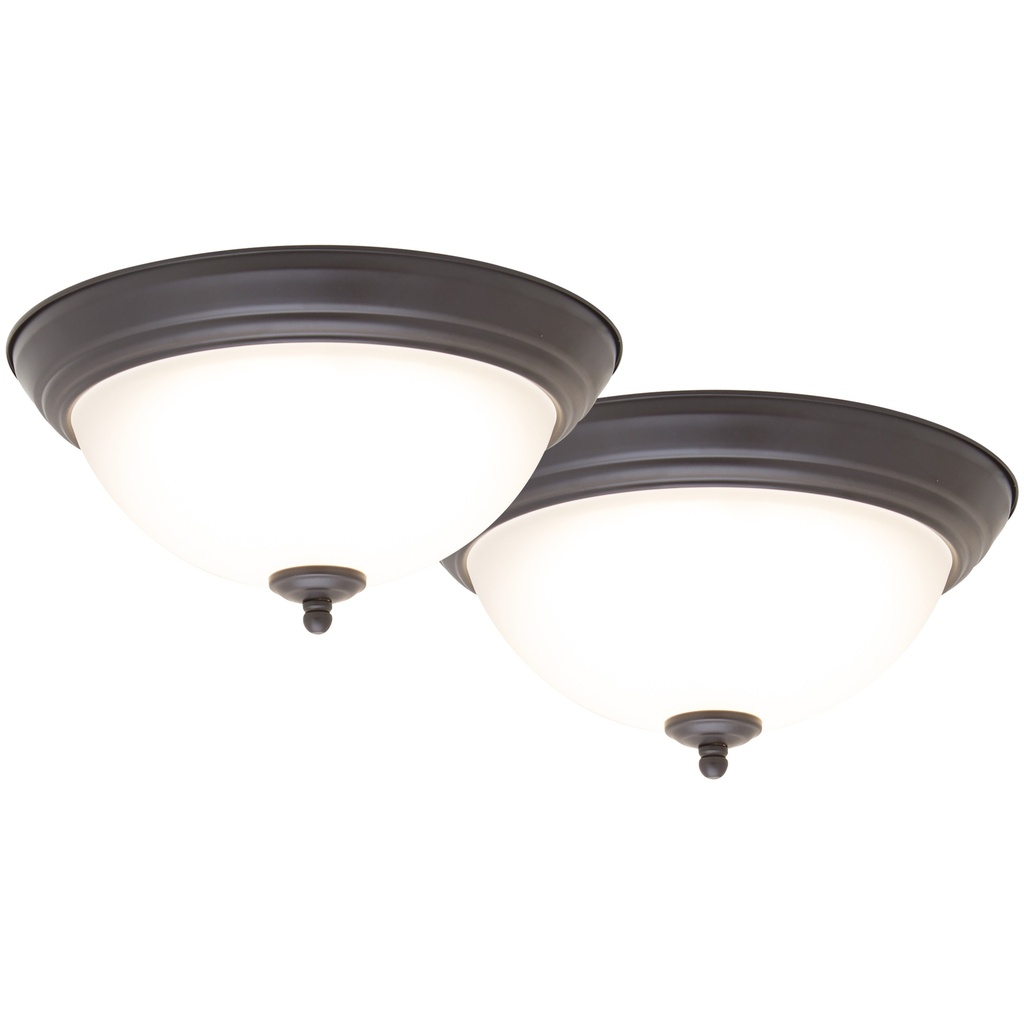 Ceiling Fixture LED Bronze 11" 3000K 1100 Lumens 2pk