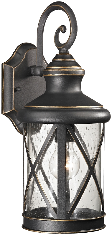 Oudoor Wall Light Oil Rubbed Bronze Clear Seeded Glass