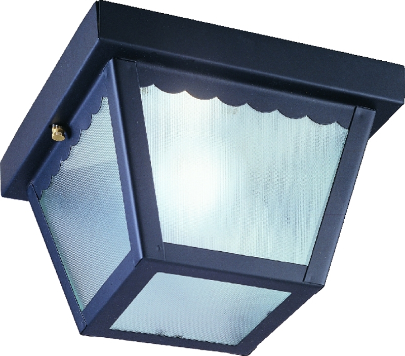 Outdoor Porch Light Black Frosted Glass Panels