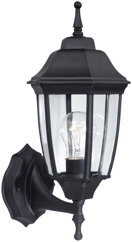Oudoor Wall Light Black Bent Beveled Glass Panels 2pk