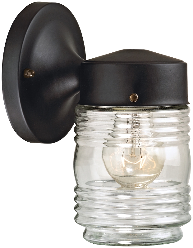 Oudoor Wall Light Jelly Jar Black
