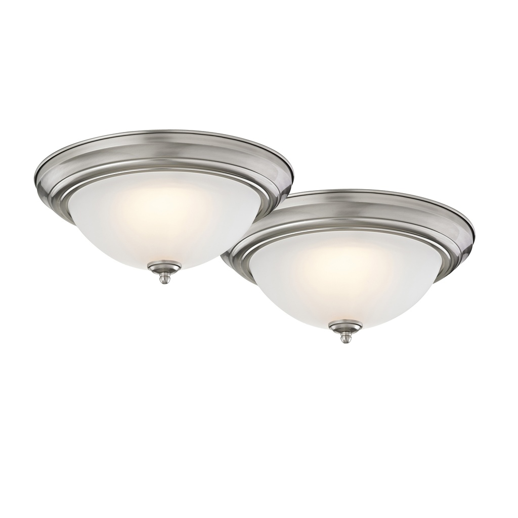 Ceiling Light Fixture LED 13" 2pk Brushed Nickel