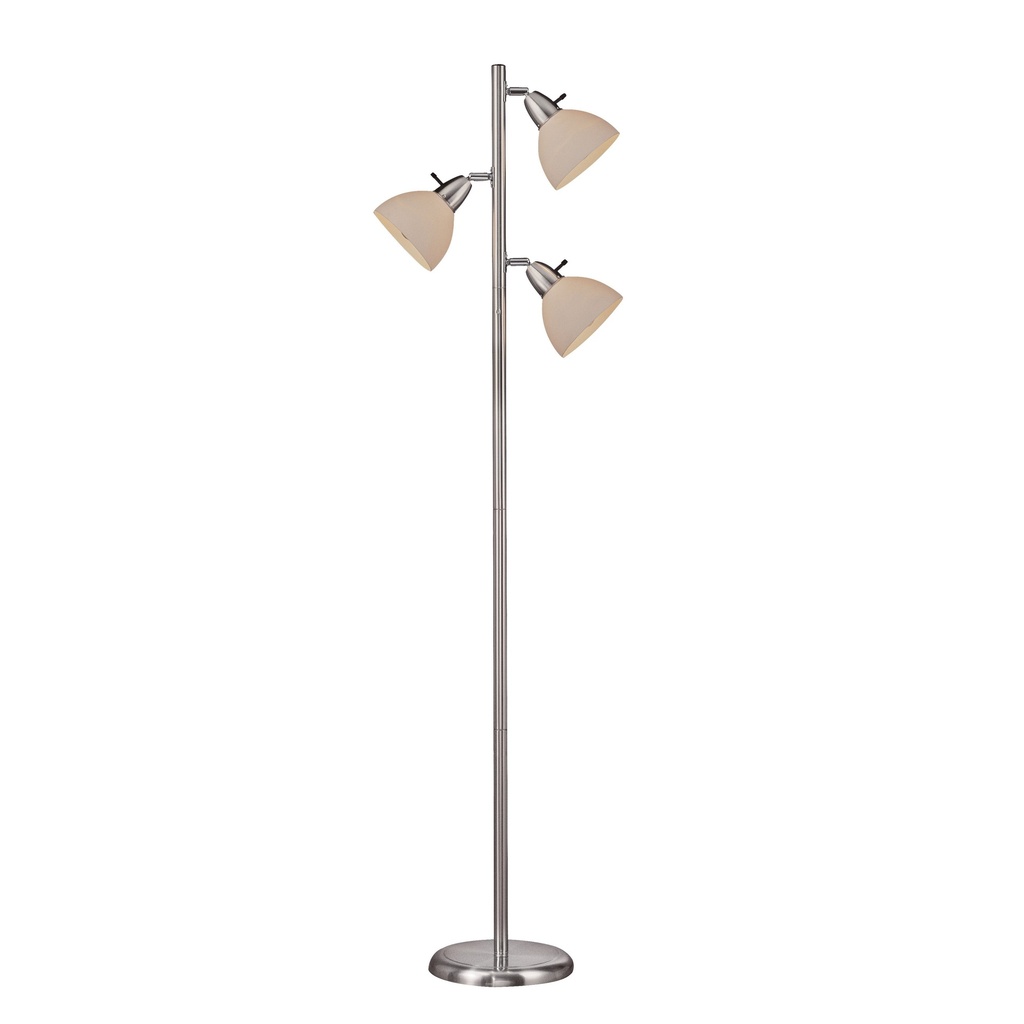 Floor Lamp Tree 3 Light Brushed Nickel