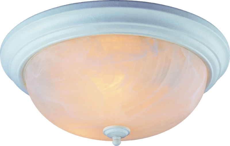 Ceiling Fixture 2 Light 13" White Alabaster Glass