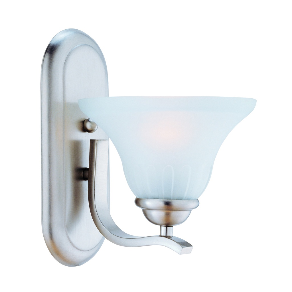 Vanity Wall Light Brushed Nickel Frosted Glass Shade