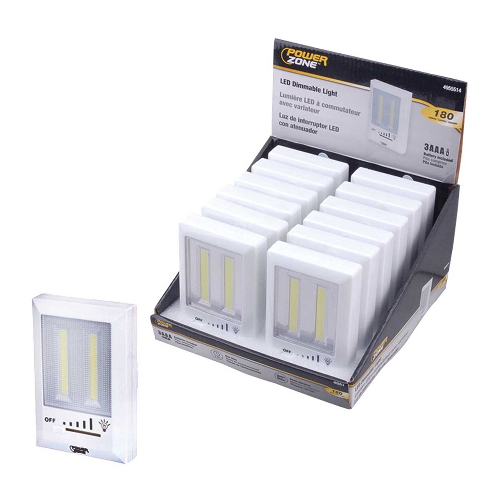 Light Switch LED 180 Lumens Dimmable 3AAA White