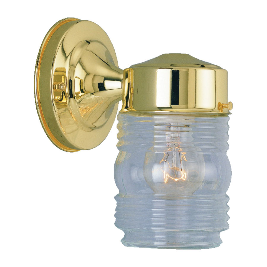 Oudoor Wall Light Jelly Jar Polished Brass