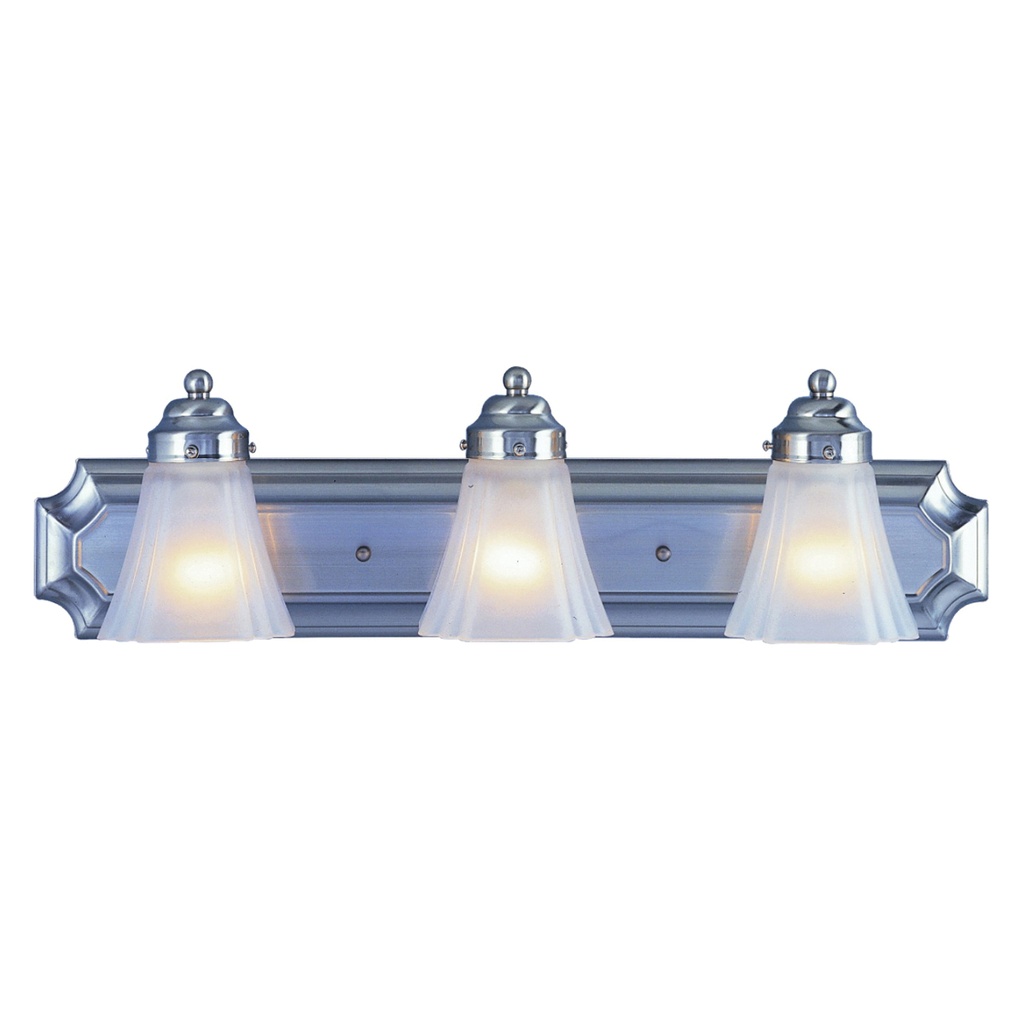 Vanity Wall Light 3 Light Brushed Nickel Shades