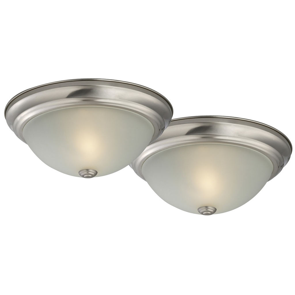 Ceiling Fixture Light PK2 Brushed Nickel 2 Light 2pk