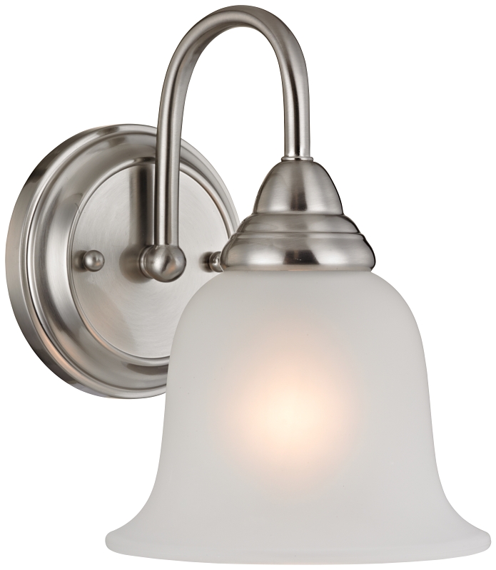 Vanity Wall Light Brushed Nickel Frosted Glass  