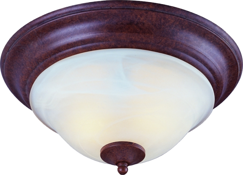 Ceiling Fixture 2 Light 13" Rustic Brown Alabaster Glass