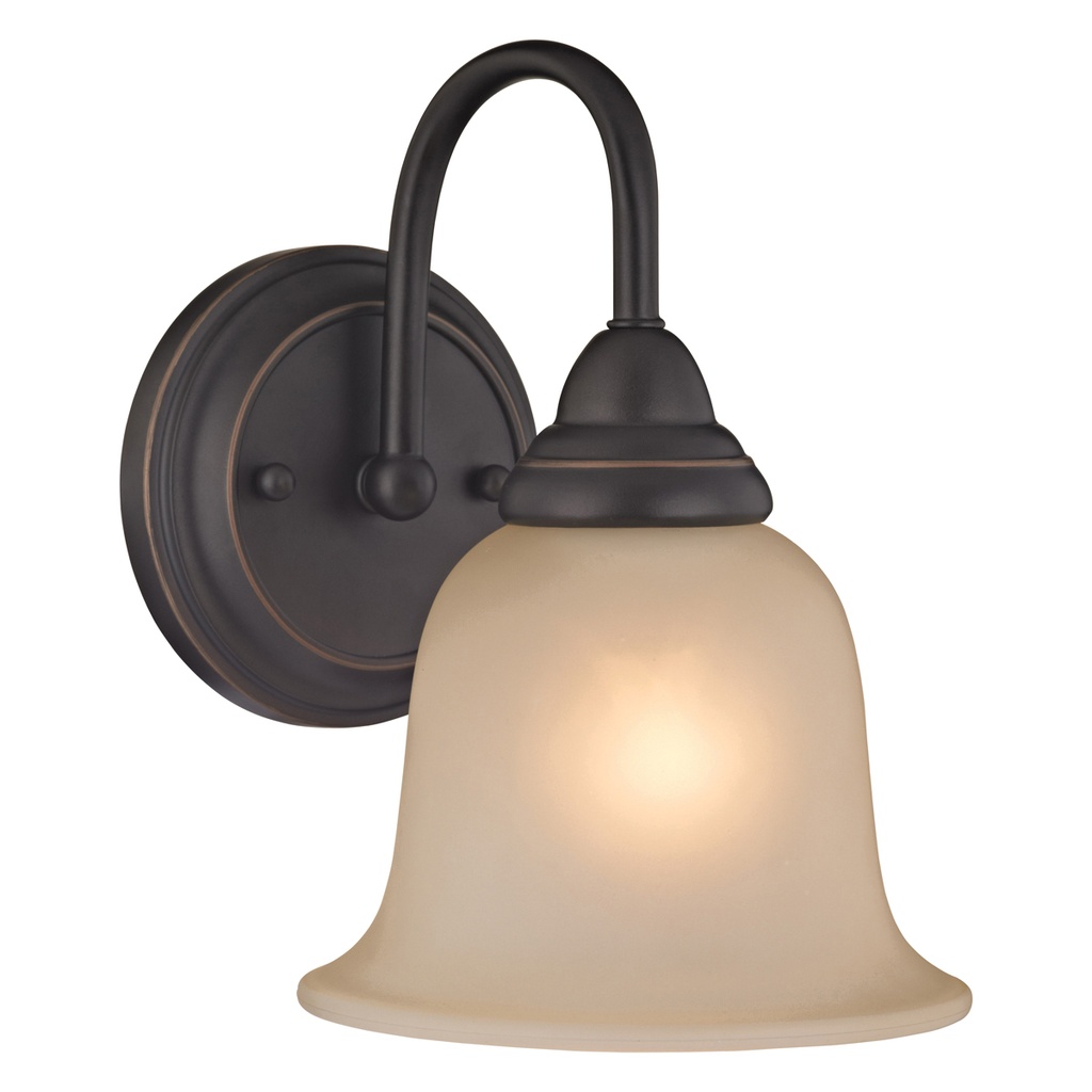 Vanity Wall Light Venetian Bronze Amber Glass  