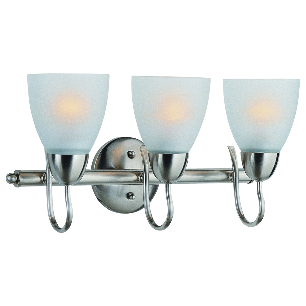 Vanity Wall Light 3 Light Brushed Nickel Frosted Glass 18-1/8"