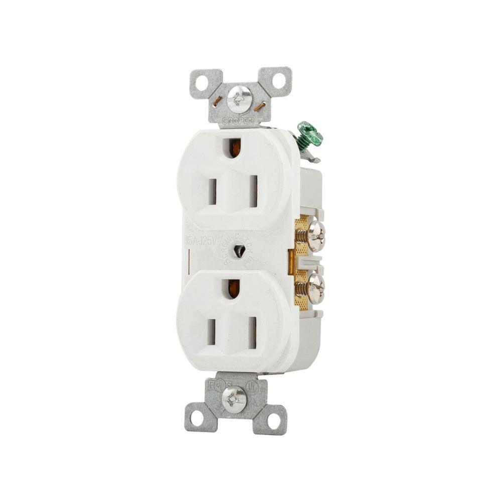 Receptacle 15A White 125V