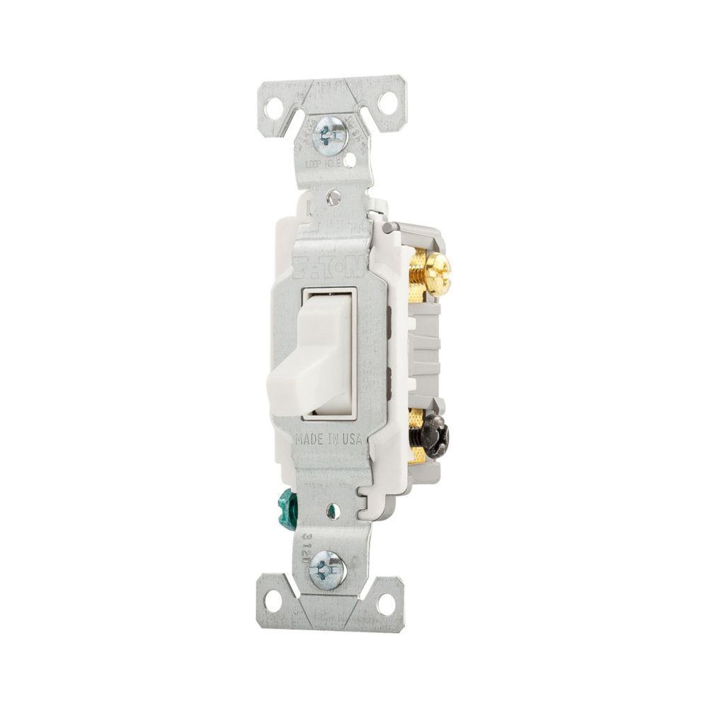 Switch Toggle 20A 3-Way White