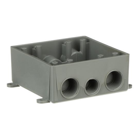 Box T 2-Gang Weatherproof Gray