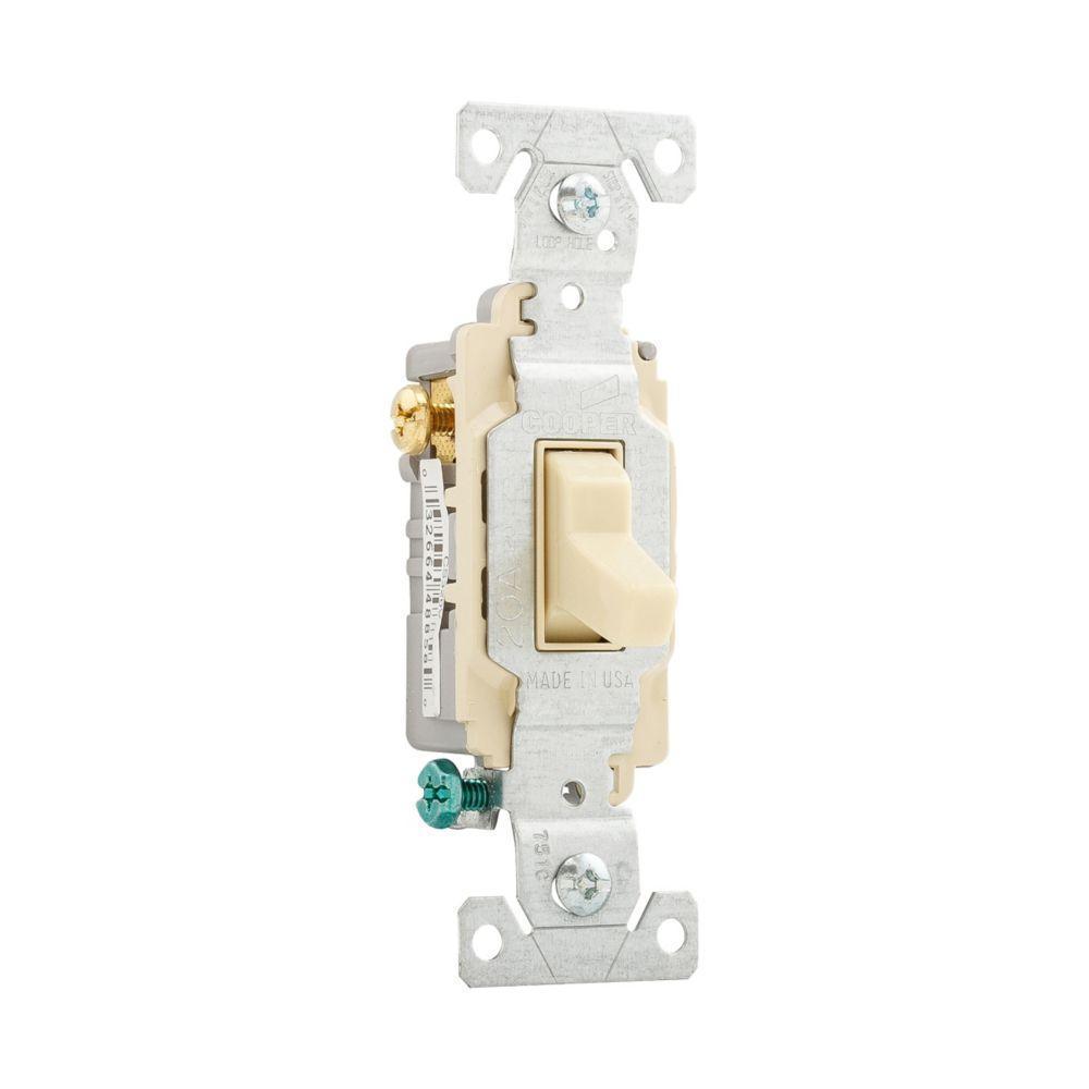Switch Toggle 20A 3-Way Ivory