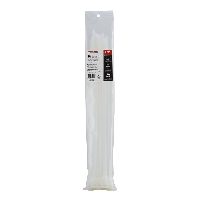 Cable Tie Clear 15" 120lb PK25