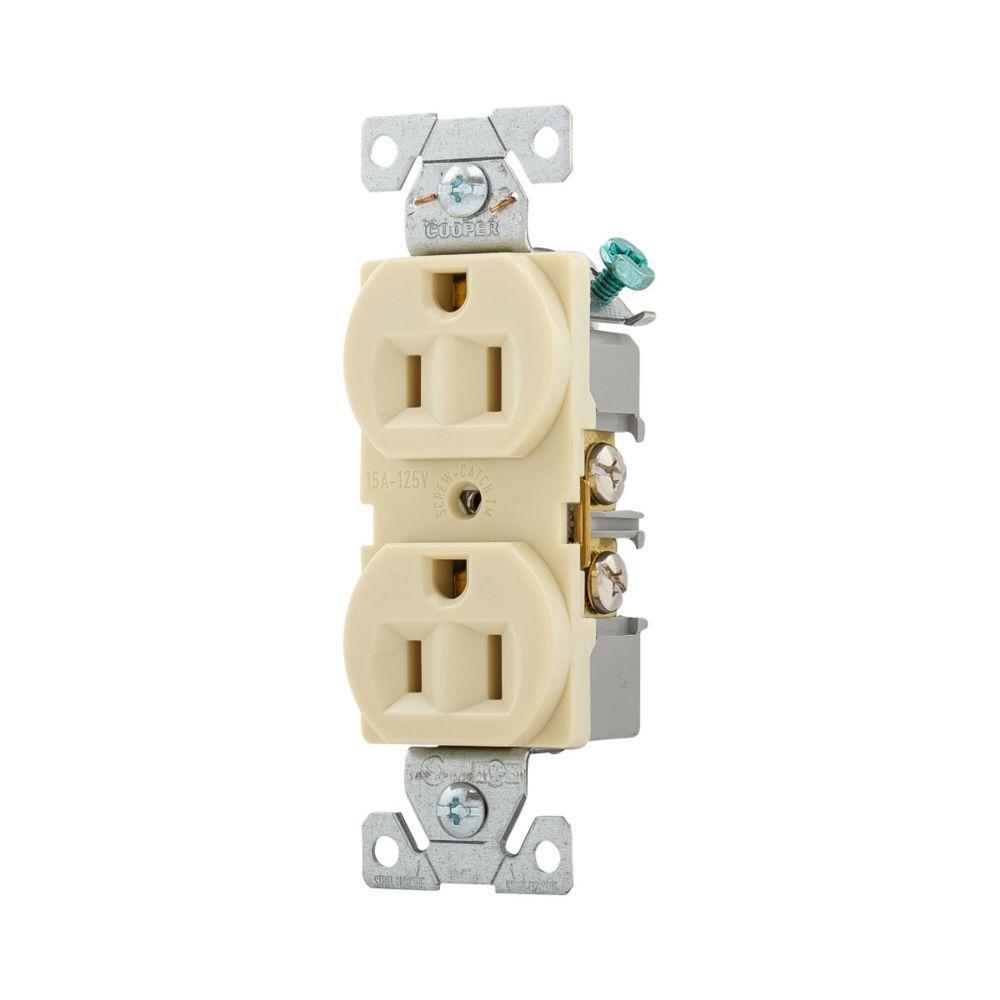 Receptacle 15A Ivory 125V