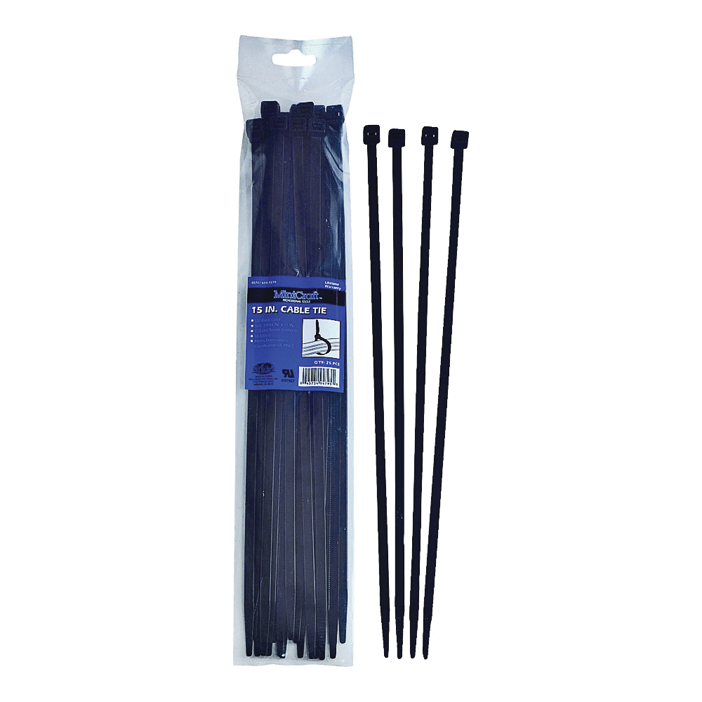 Cable Tie Black 15" 120lb PK25