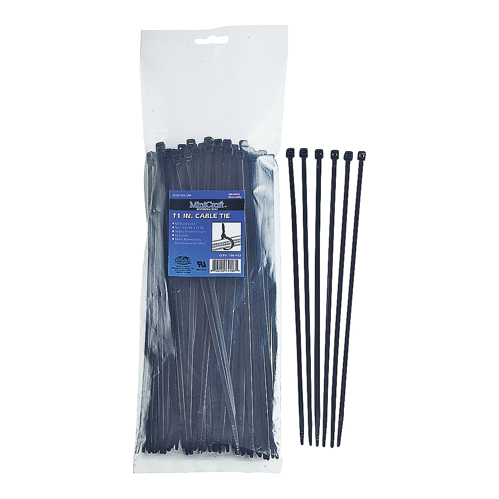 Cable Tie Black 11" 50lb PK100