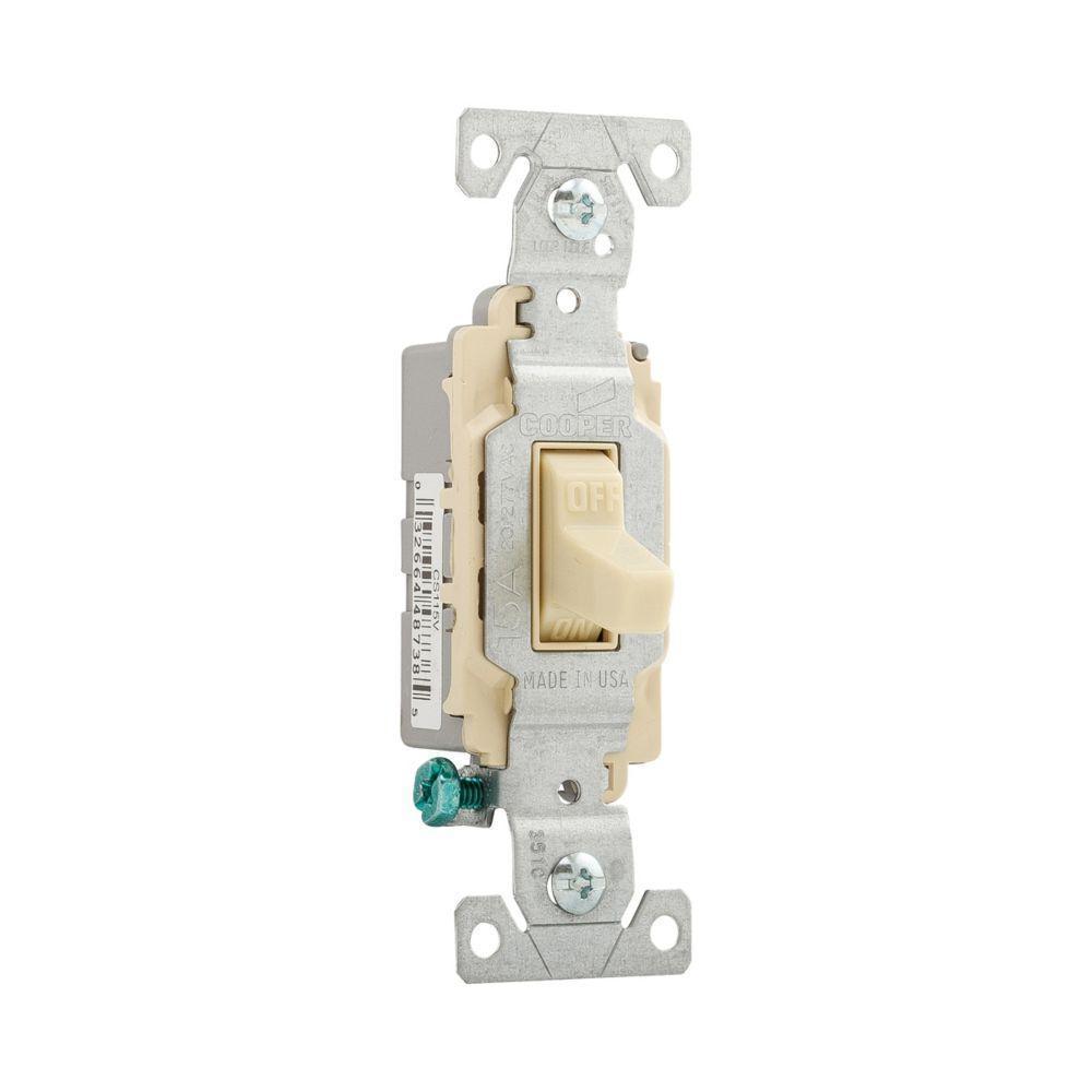 Switch Toggle 15A Ivory 120V/2