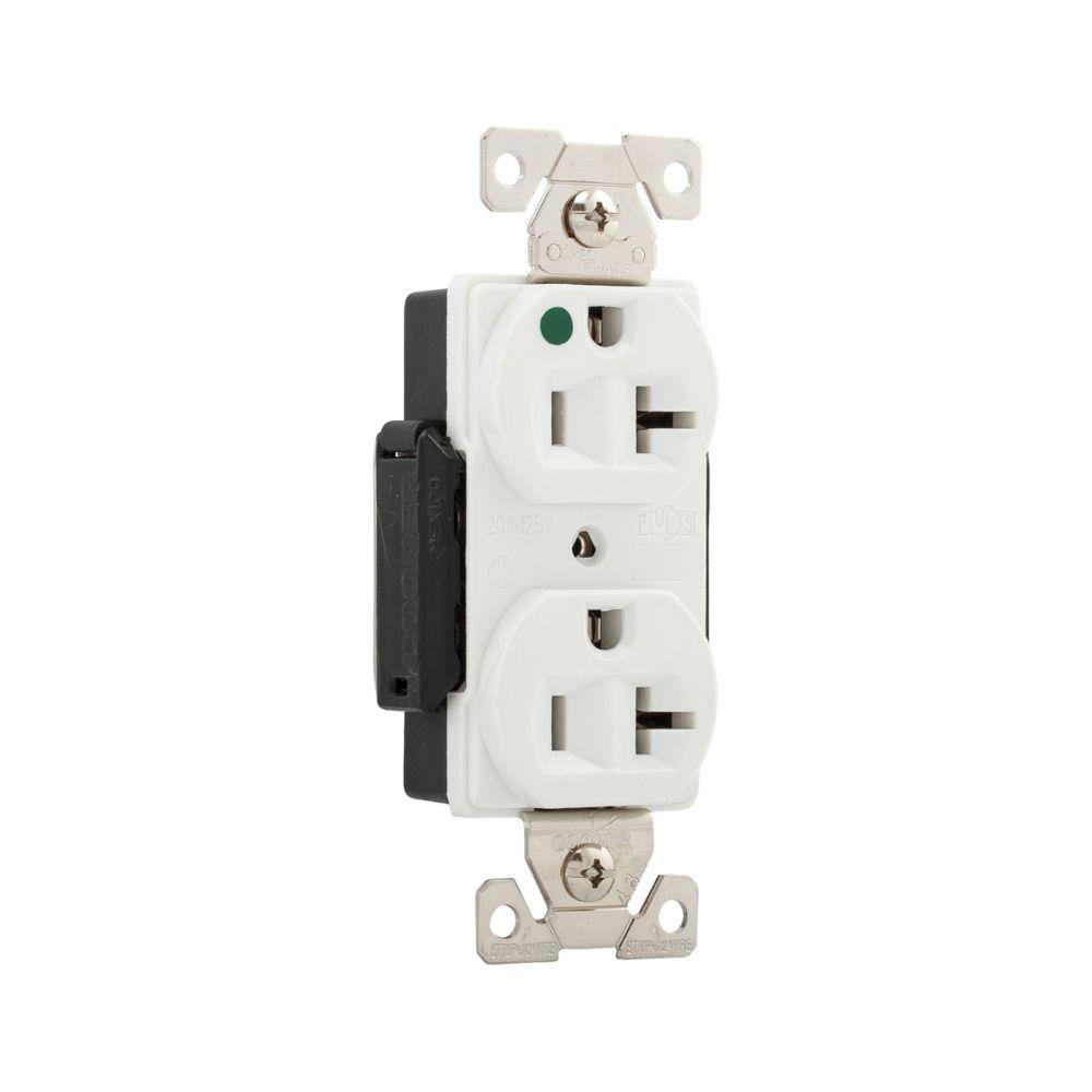 Receptacle 20A White Extra Hea