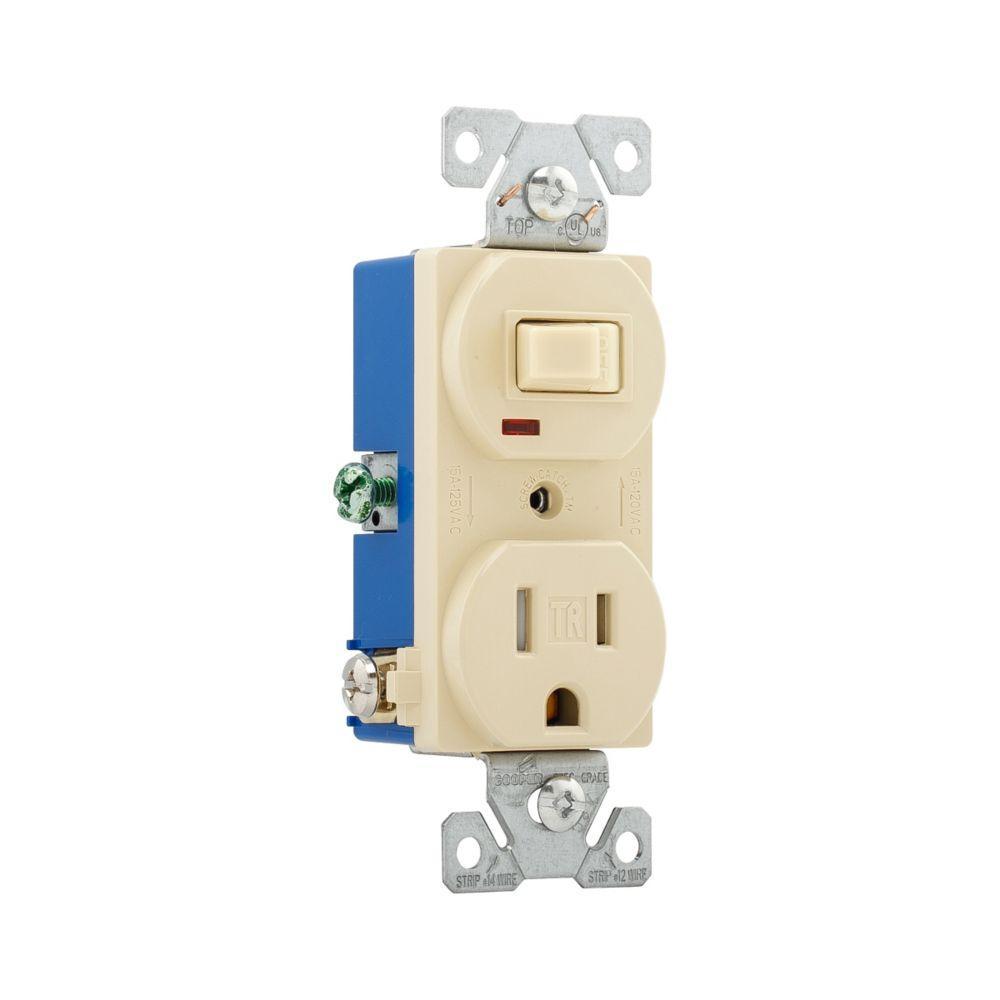 Receptacle/Switch 15A Ivory