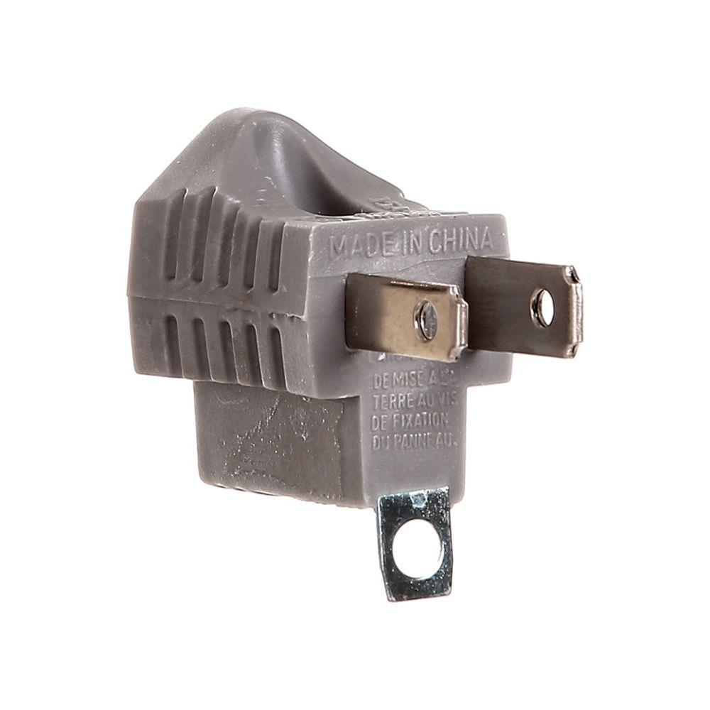 Adapter Grounding 15A Gray
