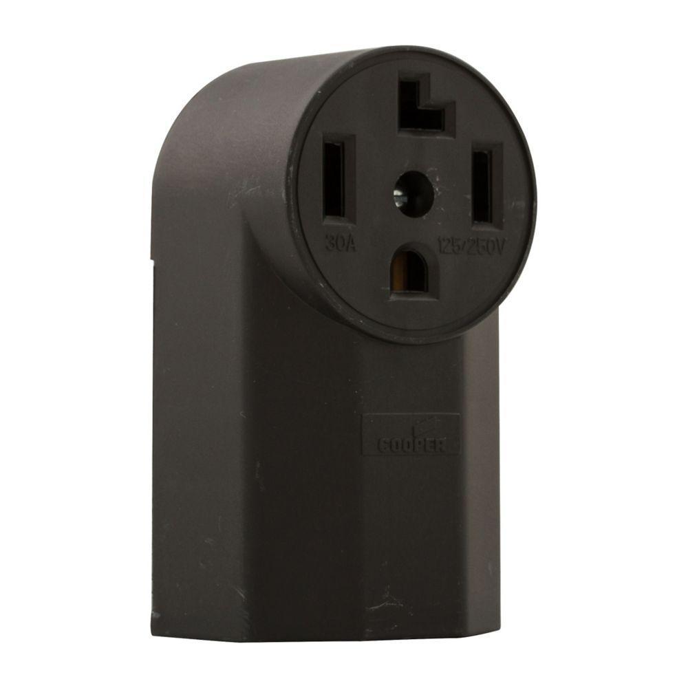 Receptacle Power 30A Black Sur
