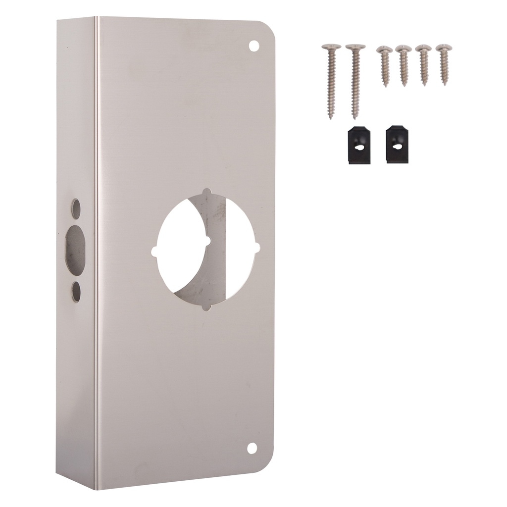 Door Reinforcer 4"x9" Satin Nickel