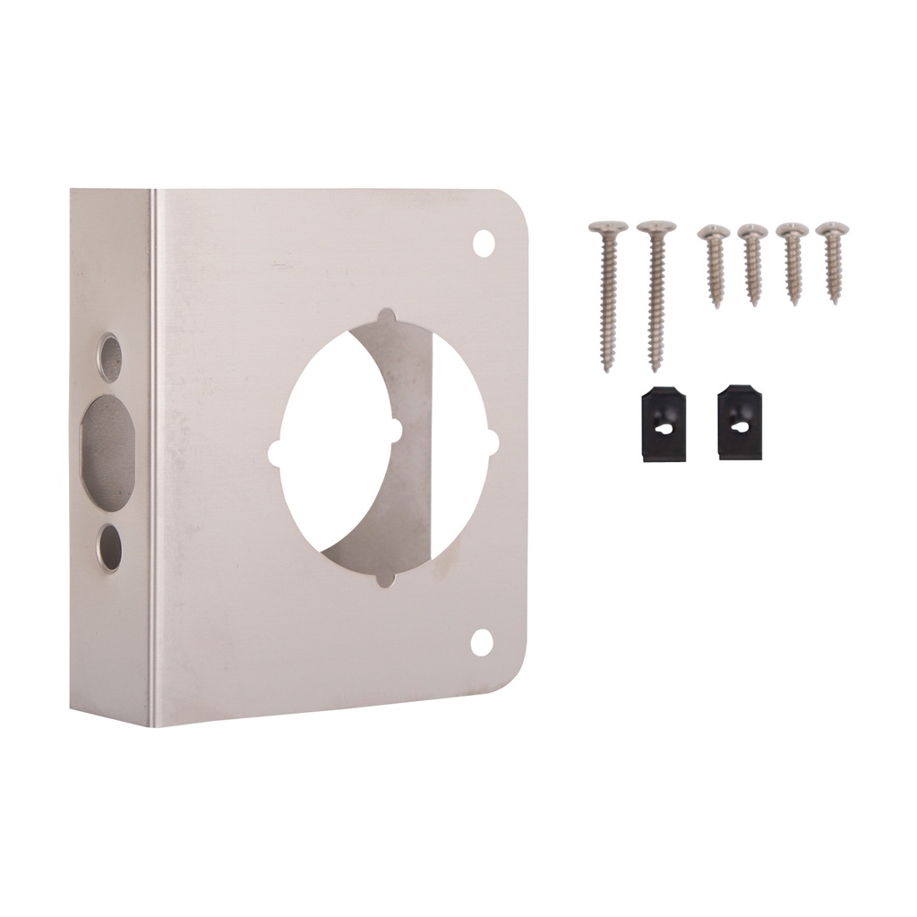 Door Reinforcer 4"x4-1/2" Satin Nickel