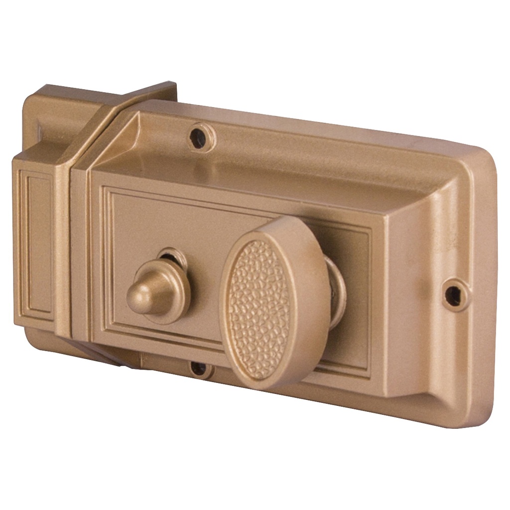 Deadbolt Rim Night Latch w/Hold Open Brass
