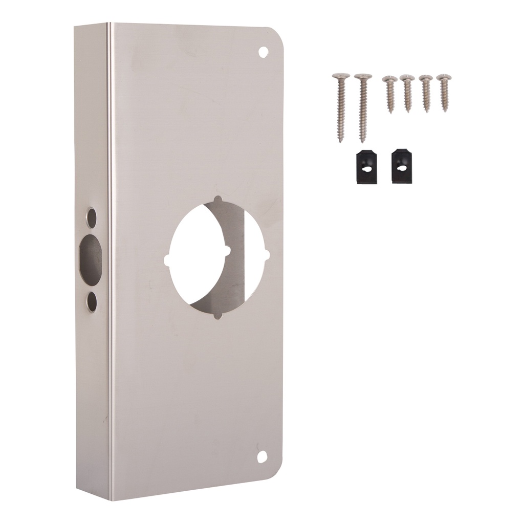 Door Reinforcer 4"x9" Satin Nickel