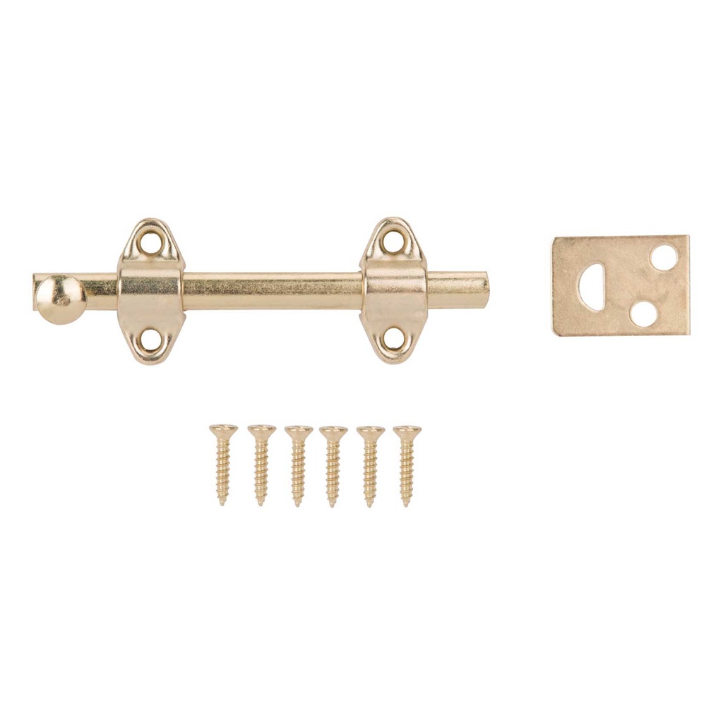 Surface Bolt 4" Bright Brass