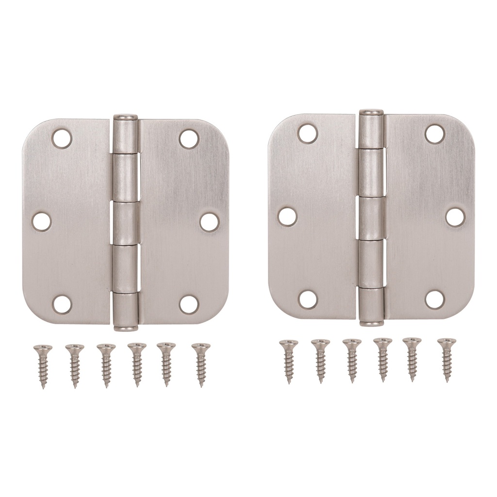 Door Hinge 3-1/2" Round Corner Satin Nickel