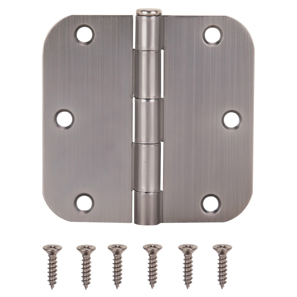 Door Hinge 3-1/2" Round Corner Antique Nickel