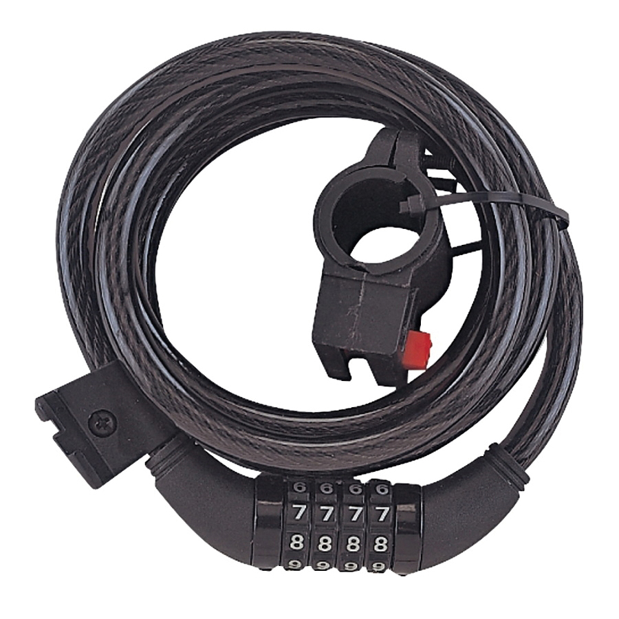 Cable Lock Combination 6' Cable Black
