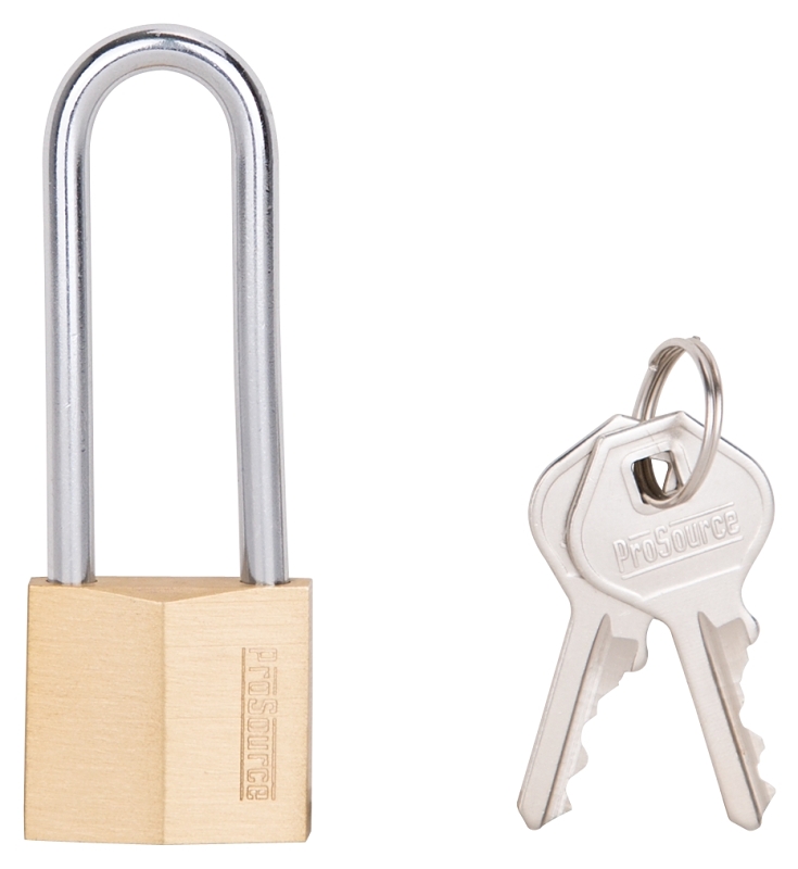 Padlock Solid Brass 1-1/4" Wide 2" Shackle Clearance
