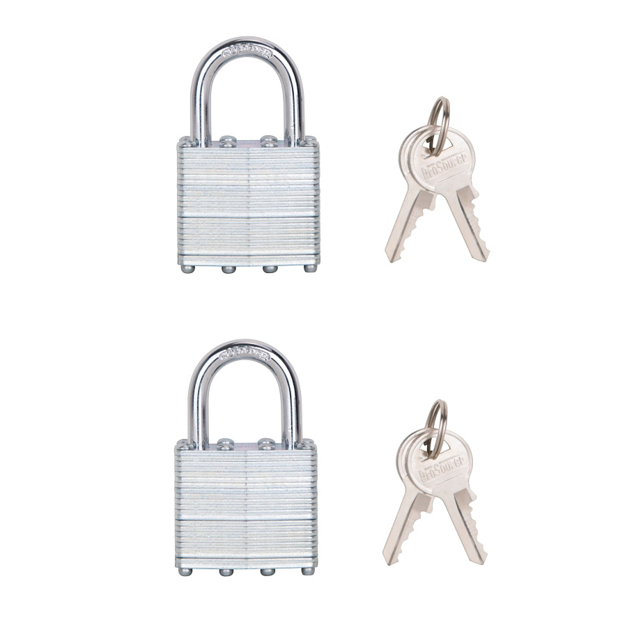 Padlock Set Zinc 1-1/2" Wide 1" Shackel Clearance 2pk