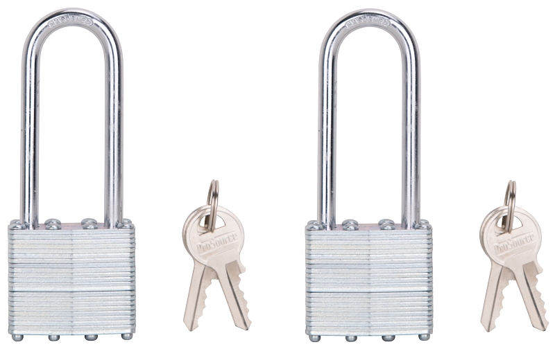 Padlock Set Zinc 1-1/2" Wide 2-1/2" Shackel Clearance 2pk