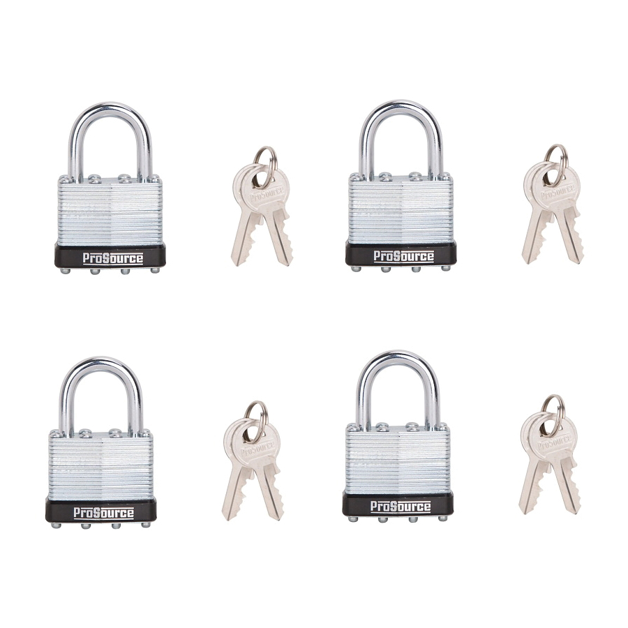Padlock Set w/Bumper Zinc 1-1/2" Wide 1" Shackel Clearance