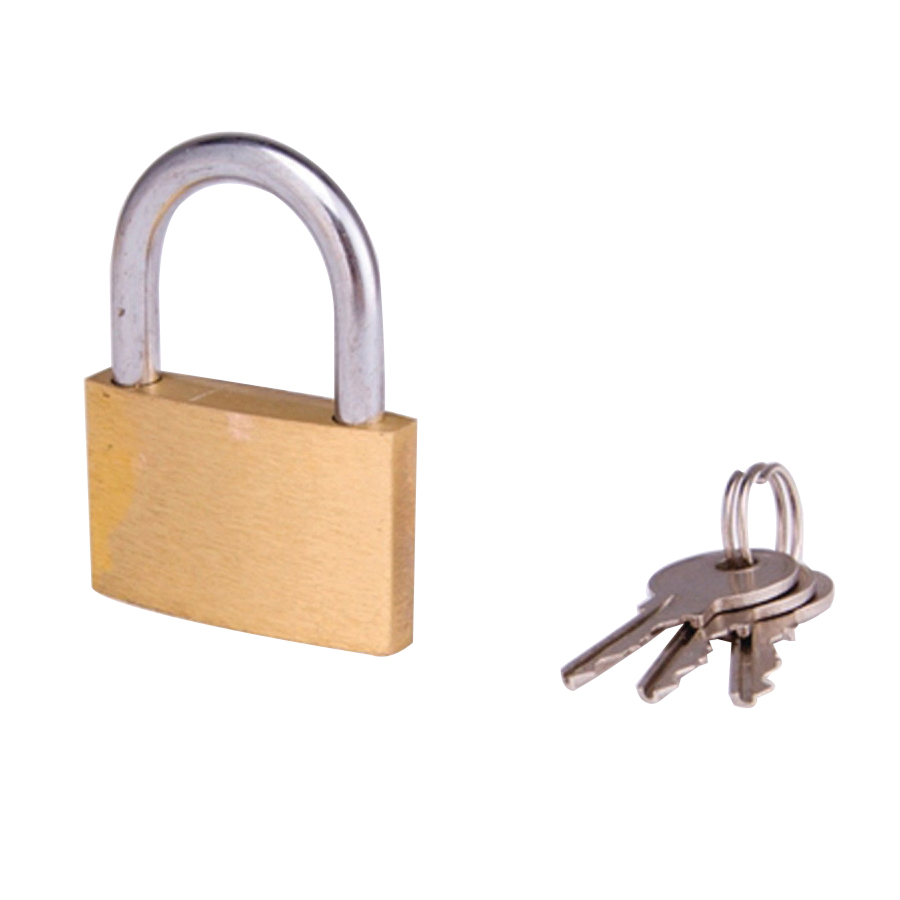 Padlock Solid Brass 3 Key 1-1/2" Wide 1" Shackel Clearance