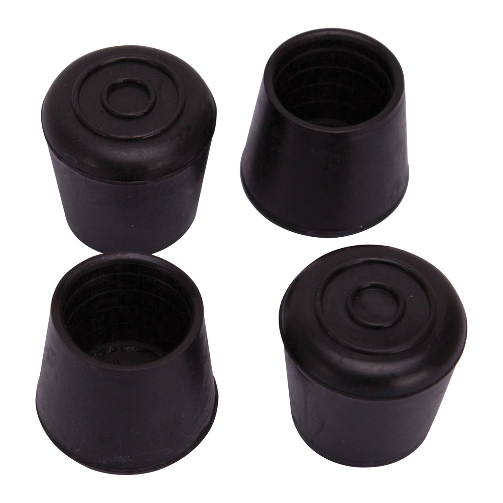 Furniture Leg Tip 1-1/8" Black Rubber PK4