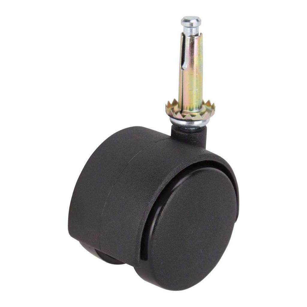 Caster Stem 2" Black Nylon Wheel 75lb 2pk