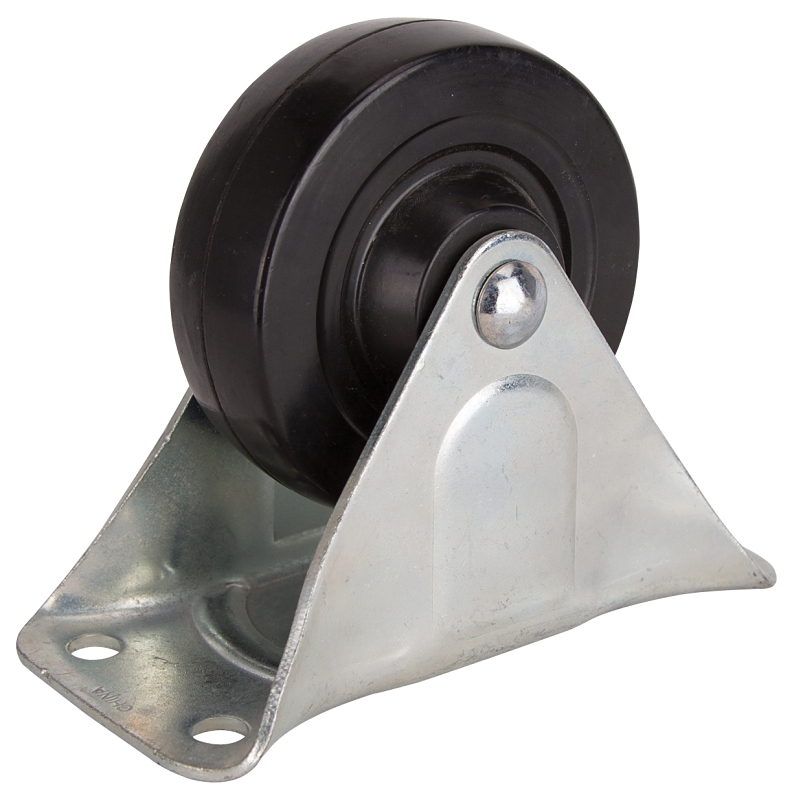 Caster Rigid Plate 4" Rubber Wheel 255LB   
