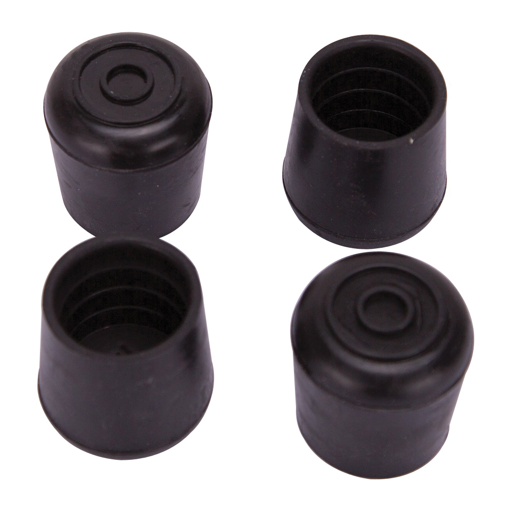 Furniture Leg Tip 1" Round Black Pk4