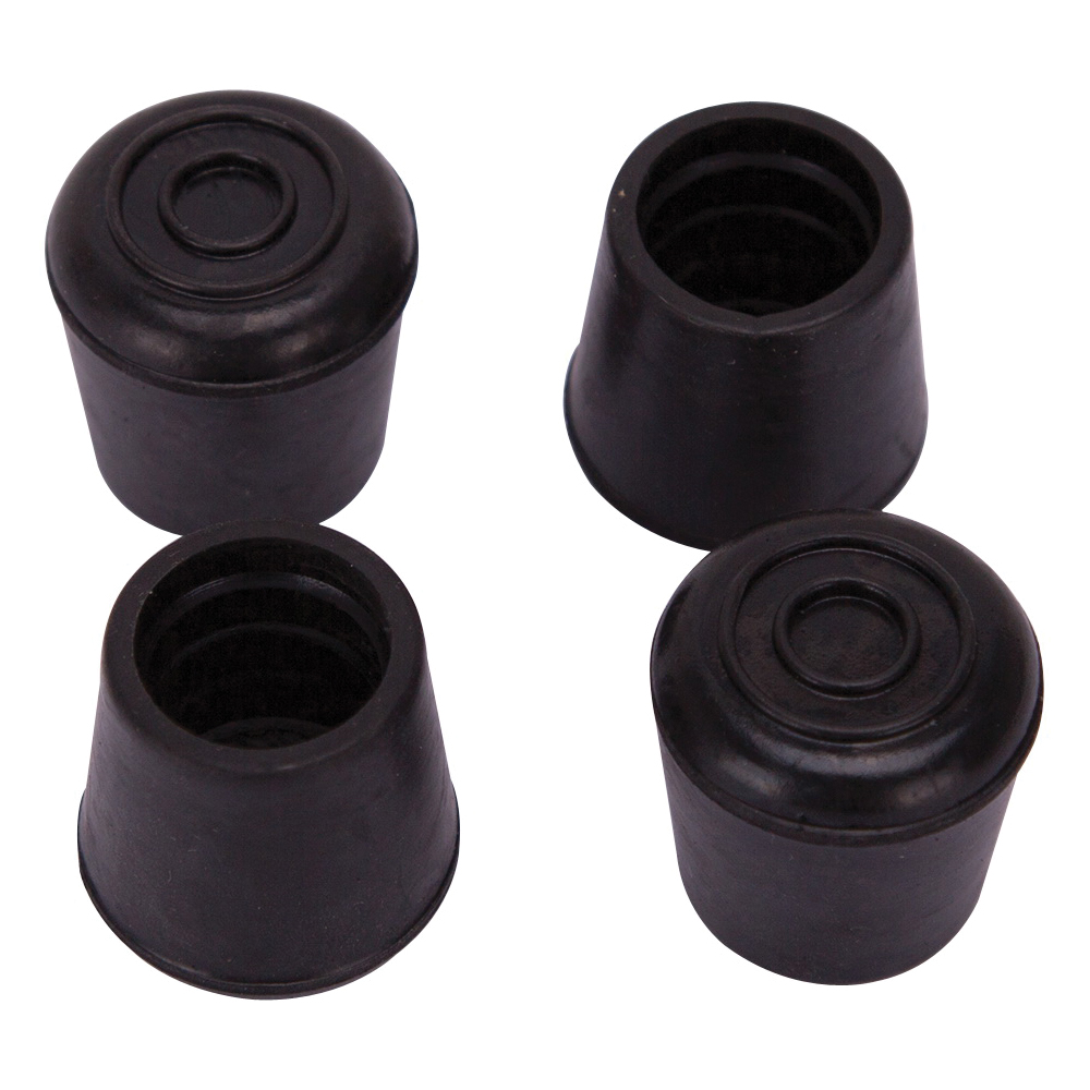 Furniture Leg Tip 7/8" Black Rubber PK4